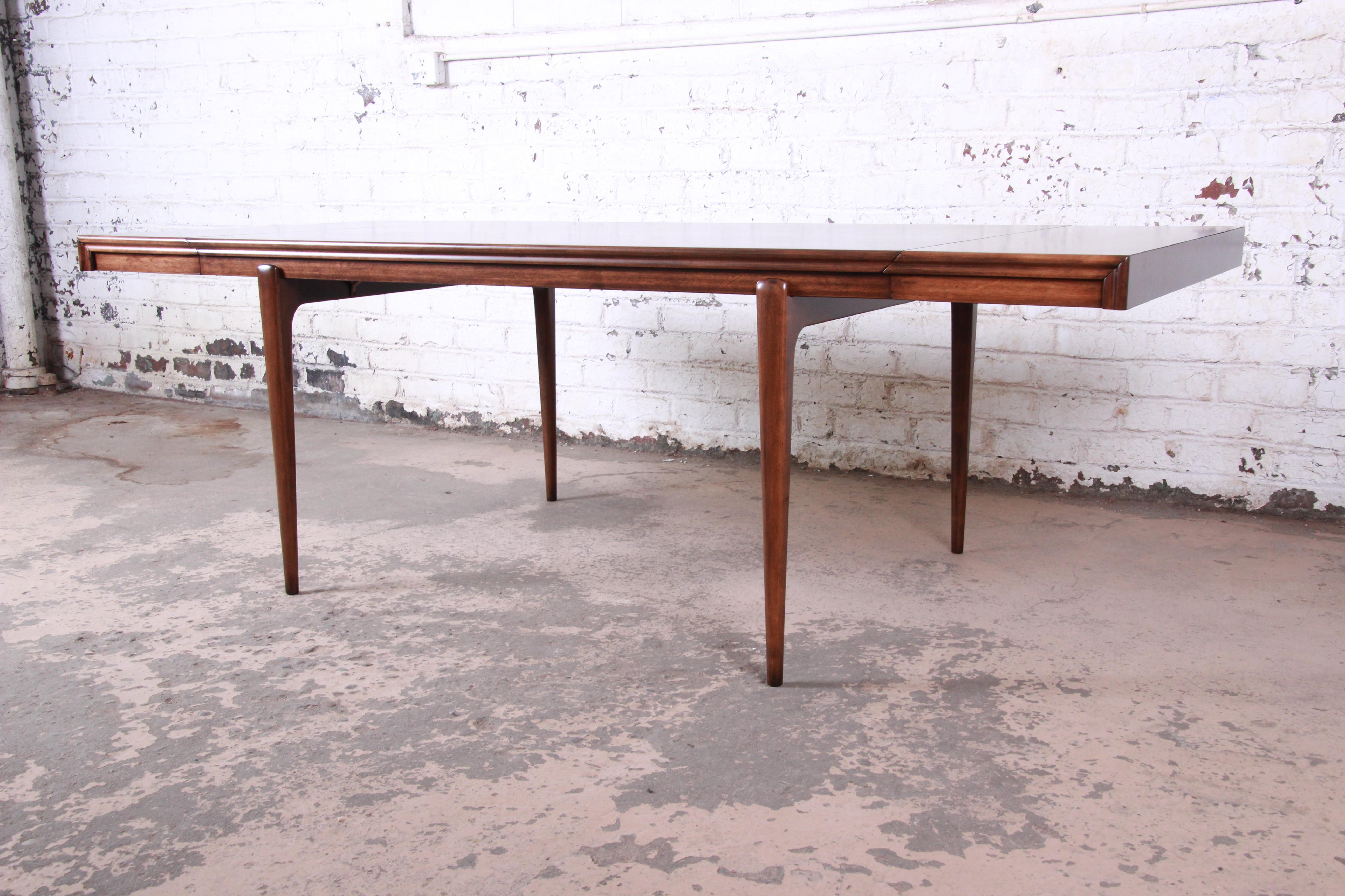 Mid-Century Modern Edmond Spence Swedish Modern Extension Dining Table, Newly Refinished