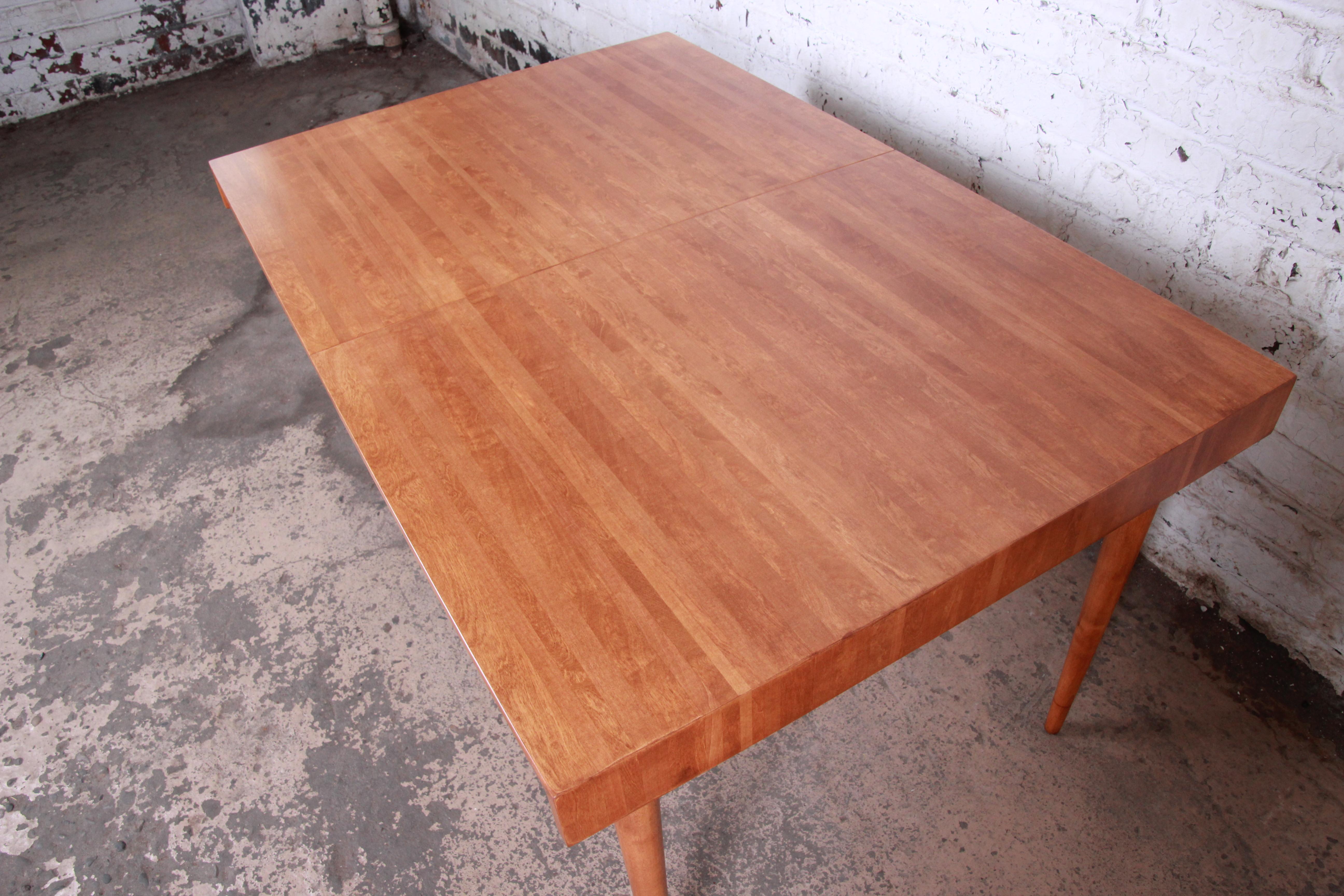 Edmond Spence Swedish Modern Maple Extension Dining Table, Newly Restored 5