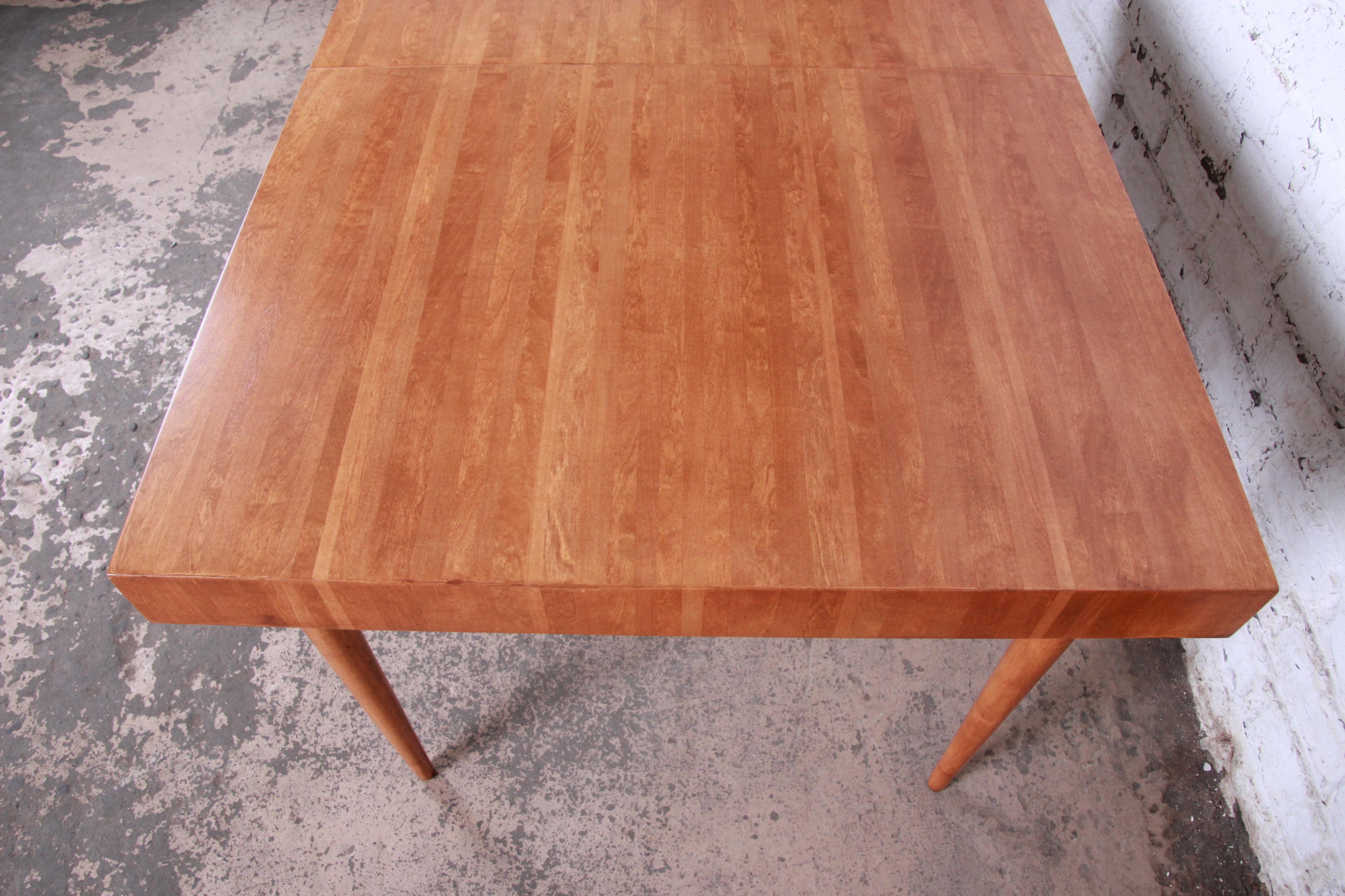 Edmond Spence Swedish Modern Maple Extension Dining Table, Newly Restored 6