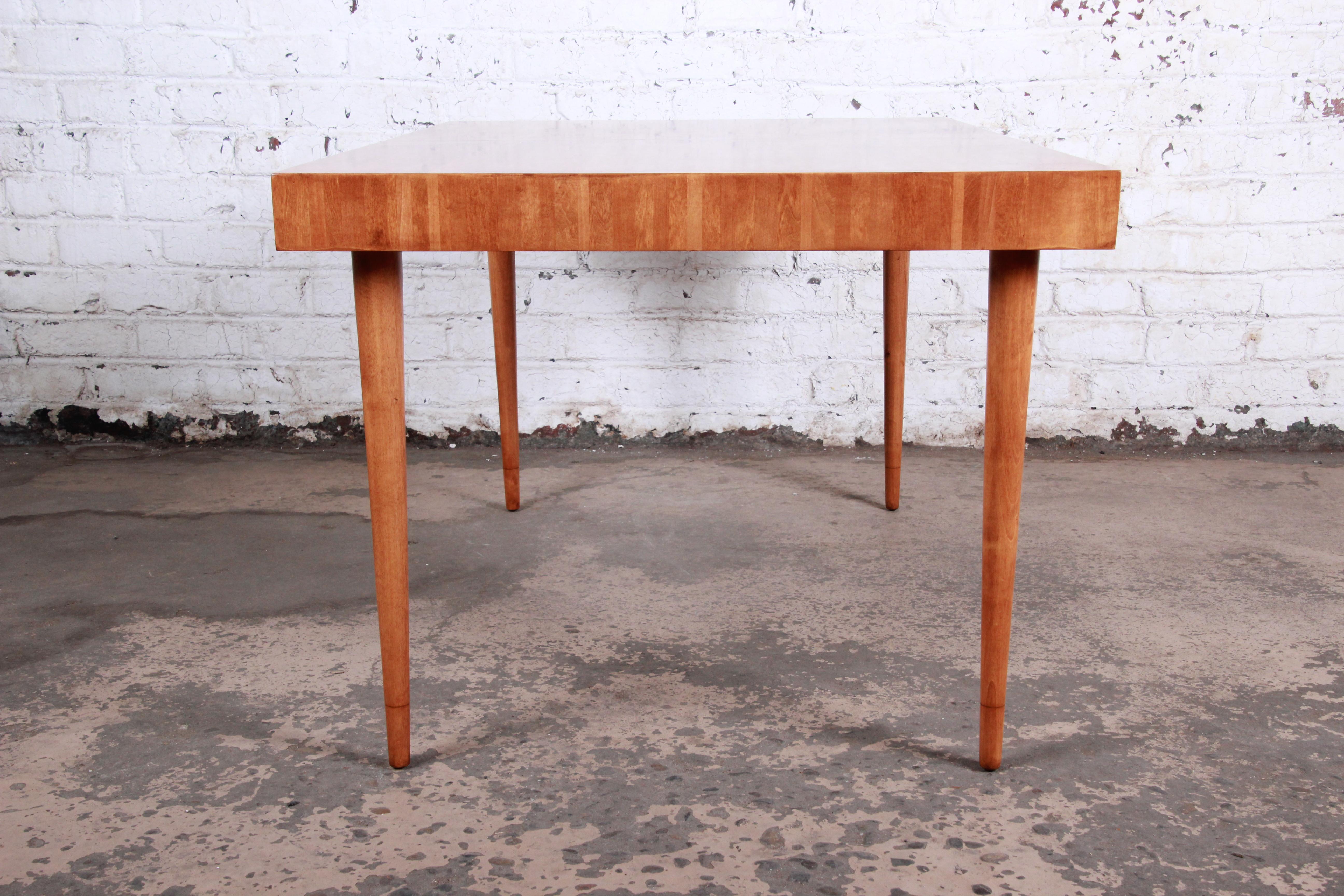 Edmond Spence Swedish Modern Maple Extension Dining Table, Newly Restored 7