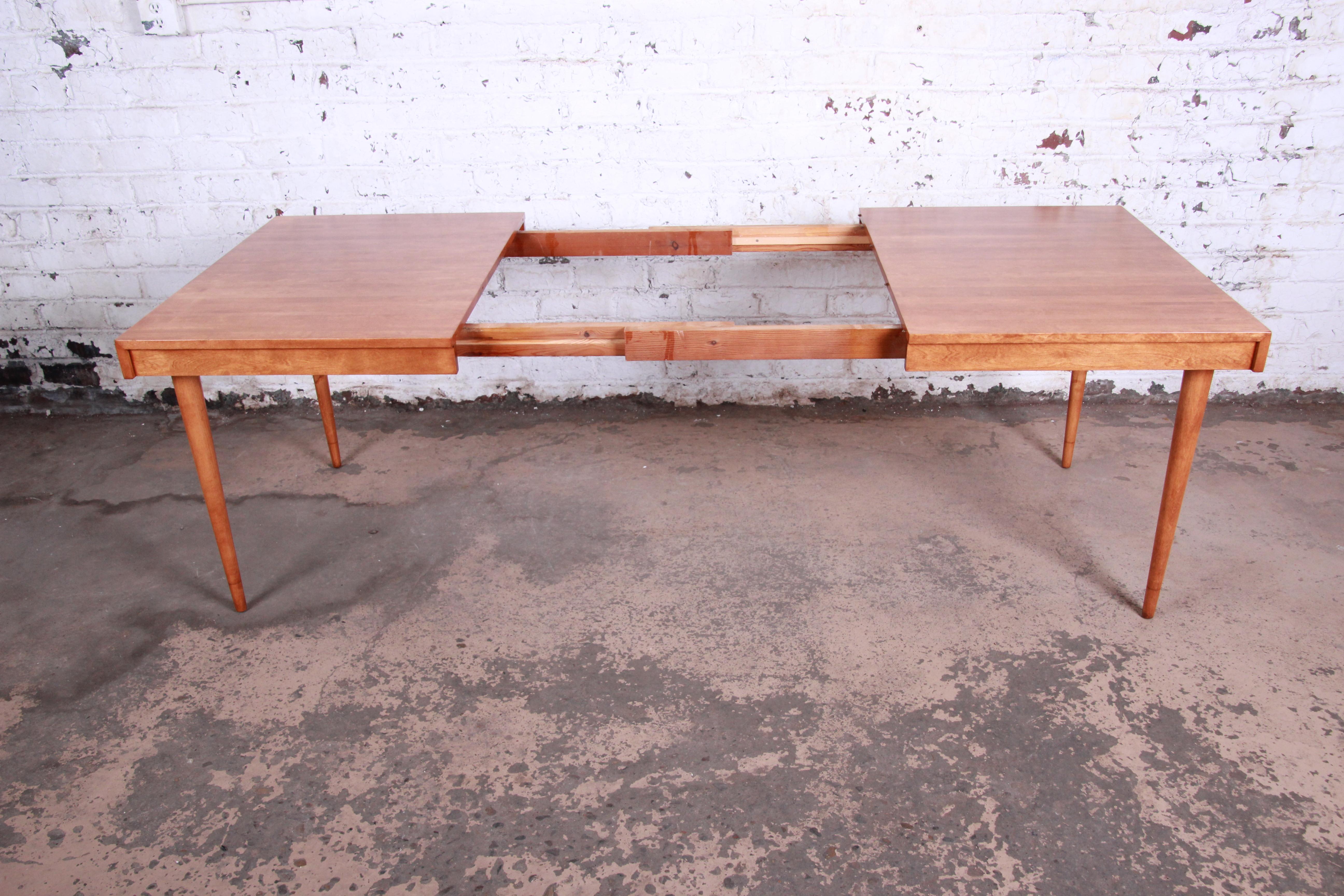 Edmond Spence Swedish Modern Maple Extension Dining Table, Newly Restored 1