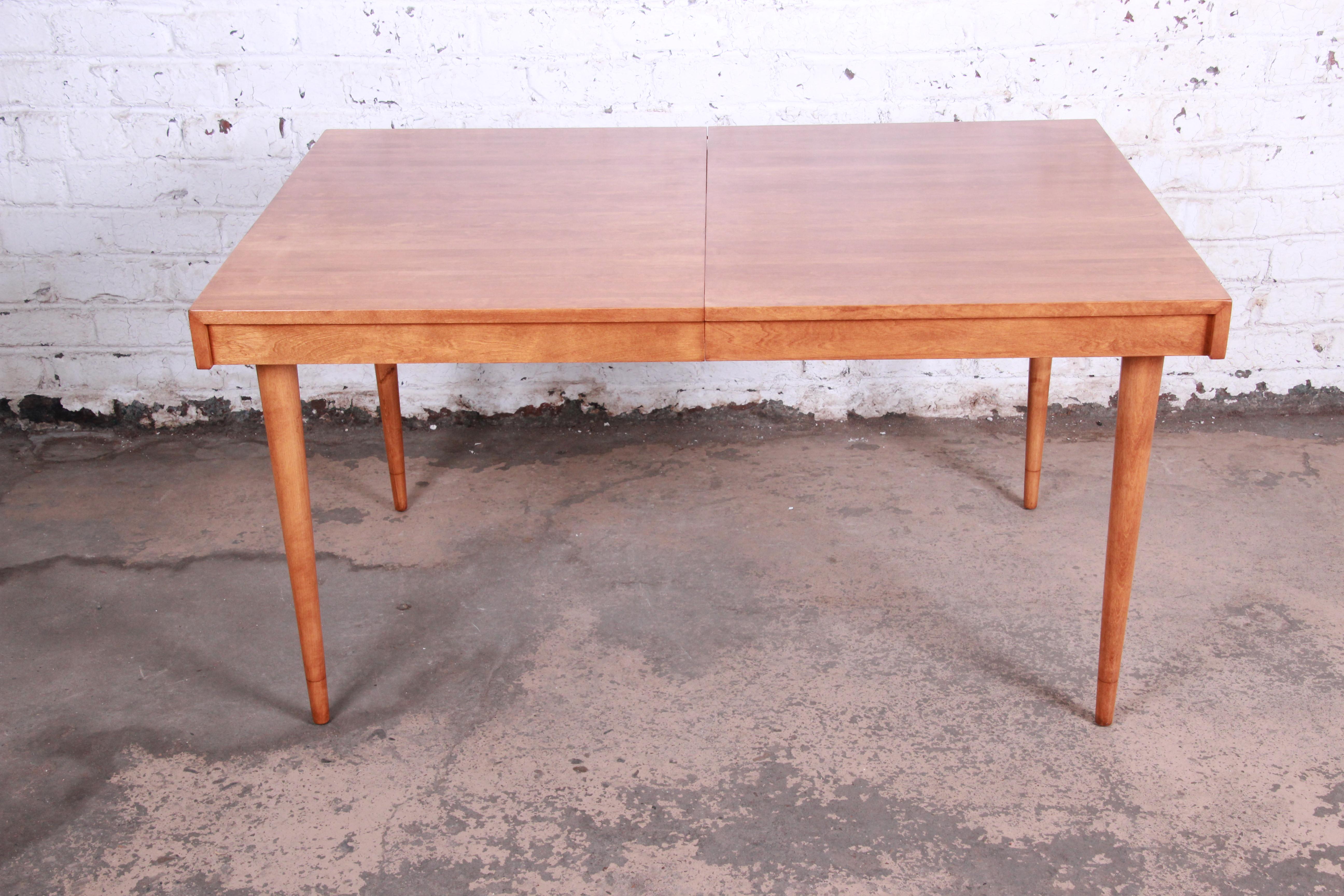 Edmond Spence Swedish Modern Maple Extension Dining Table, Newly Restored 2