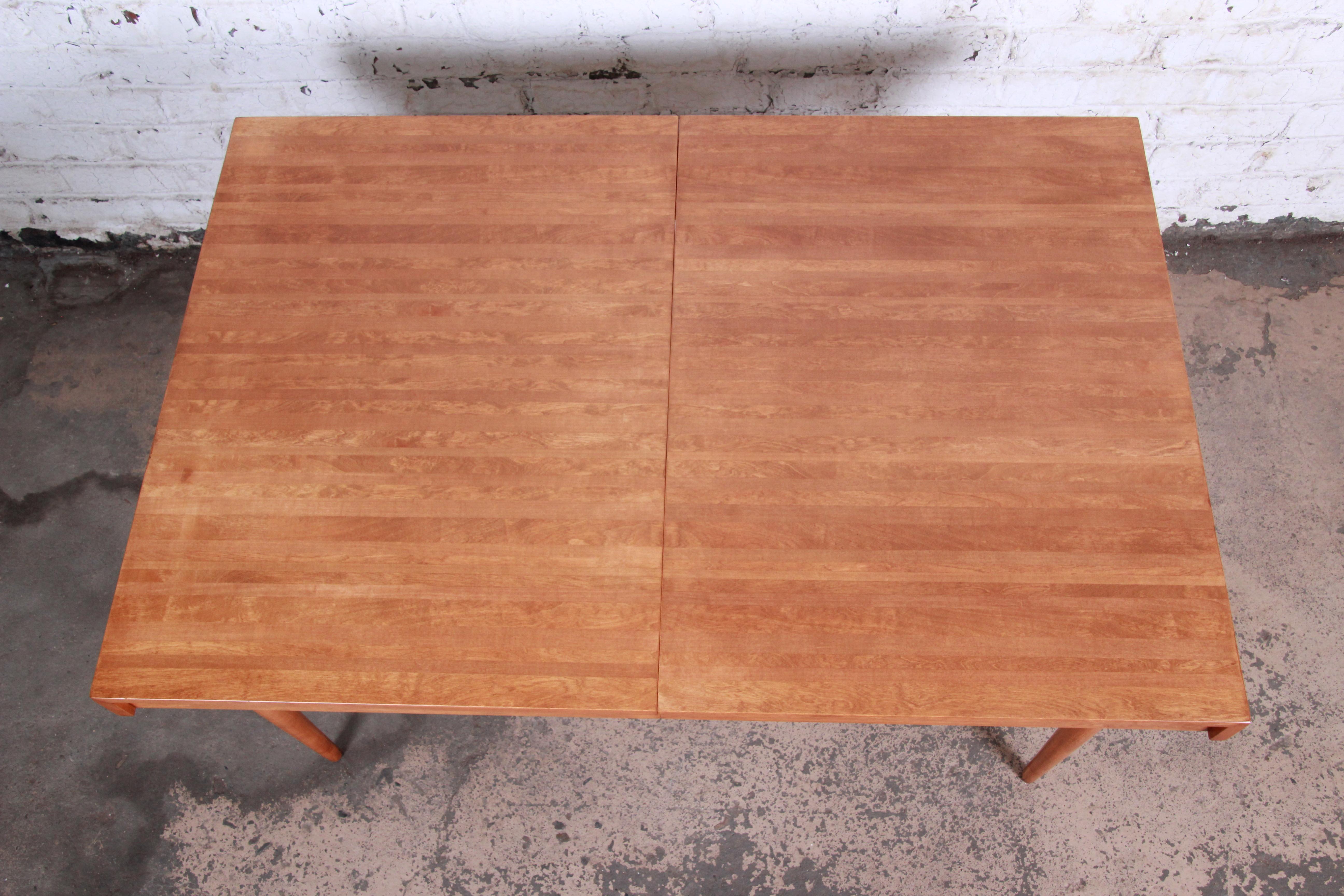 Edmond Spence Swedish Modern Maple Extension Dining Table, Newly Restored 4