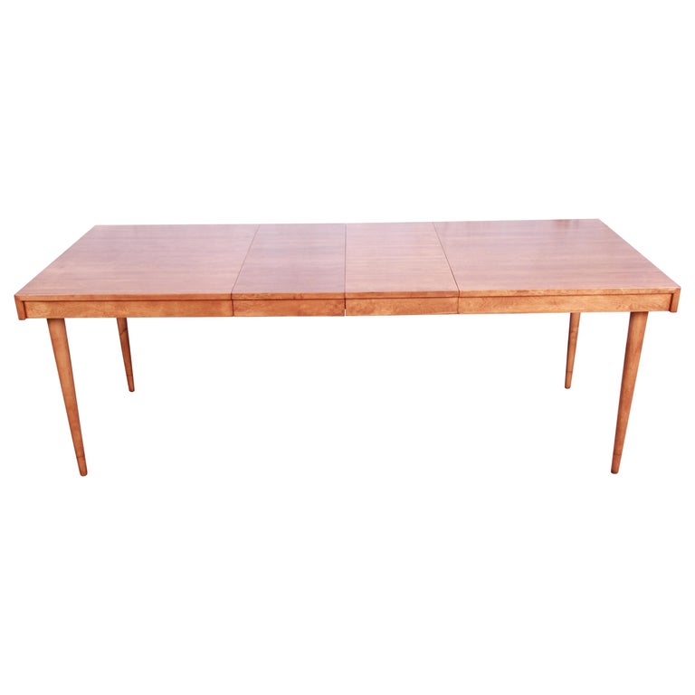 Edmond Spence Swedish Modern Maple Extension Dining Table, Newly