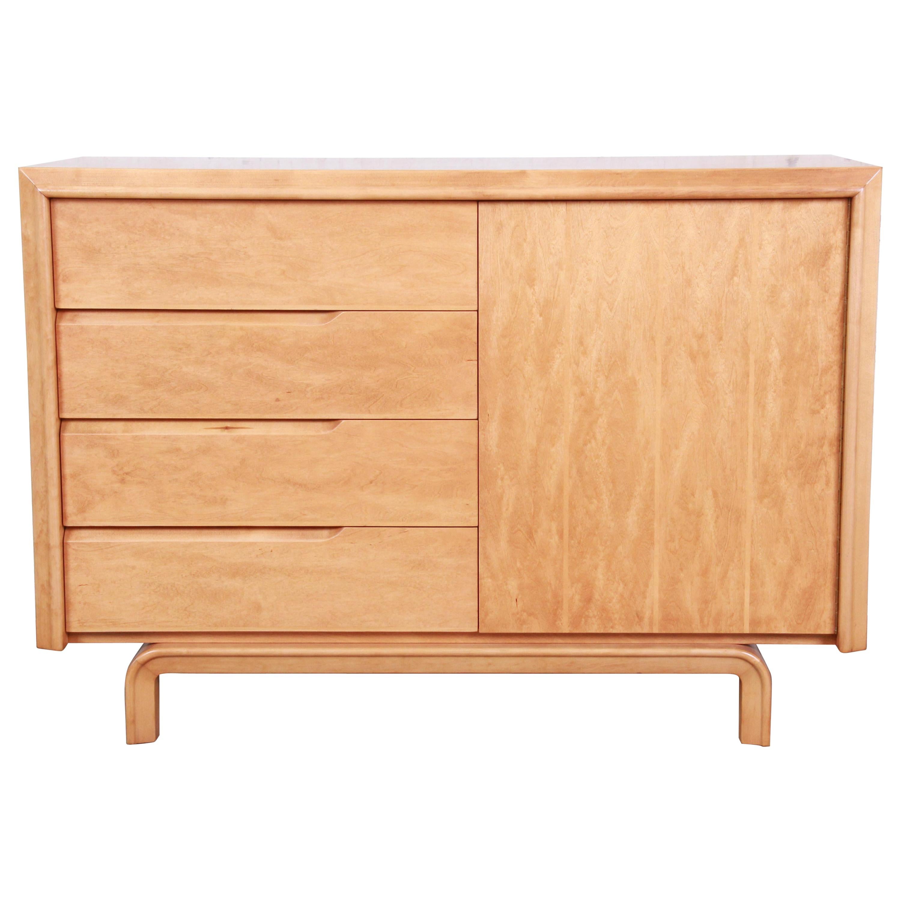 Edmond Spence Swedish Modern Maple Sideboard Credenza, Newly Refinished