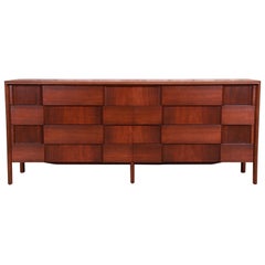 Edmond Spence Swedish Modern Walnut Dresser or Credenza, Newly Refinished