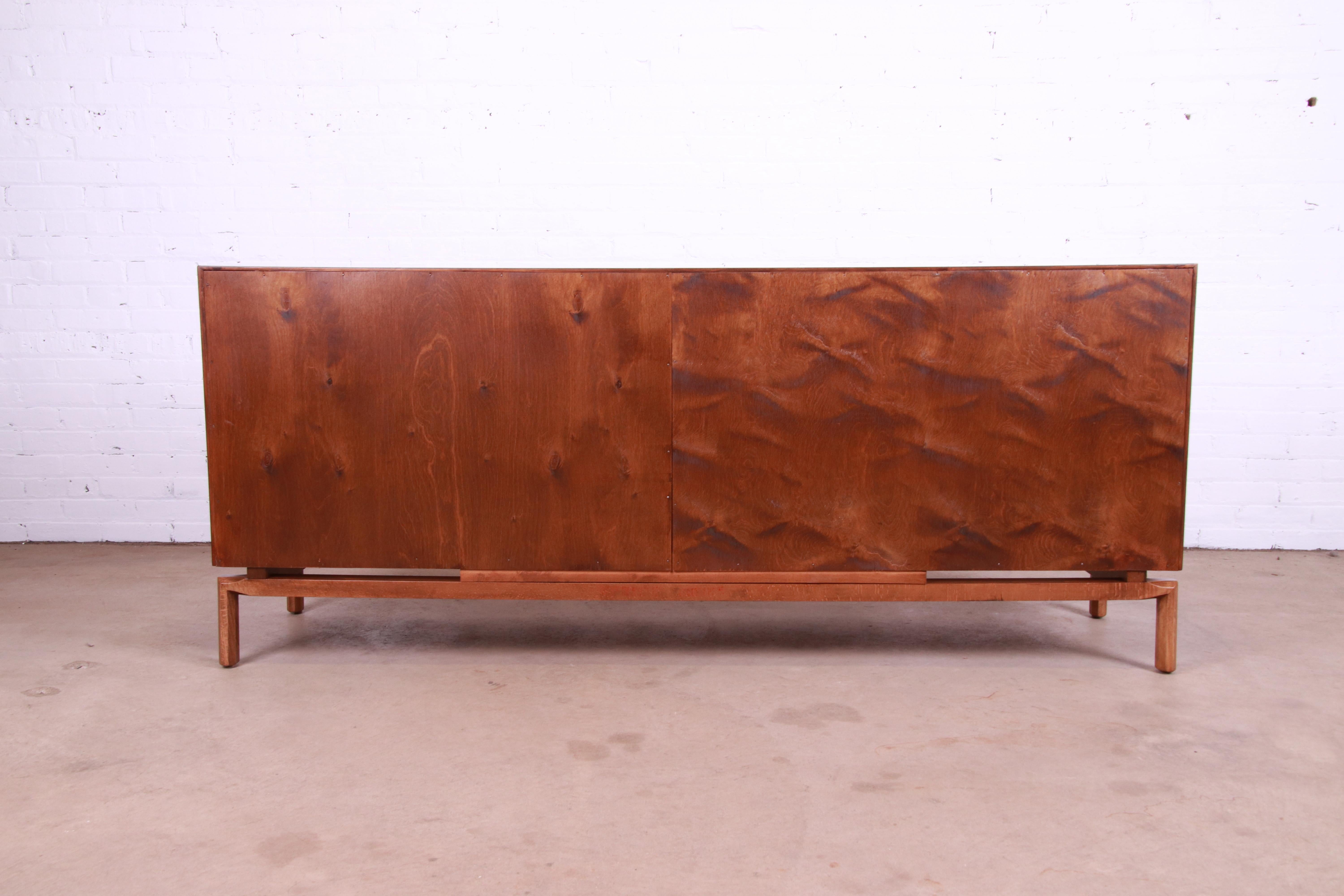 Edmond Spence Swedish Modern Walnut Sideboard Credenza, Newly Refinished For Sale 7