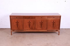Edmond Spence Swedish Modern Walnut Sideboard Credenza, Newly Refinished