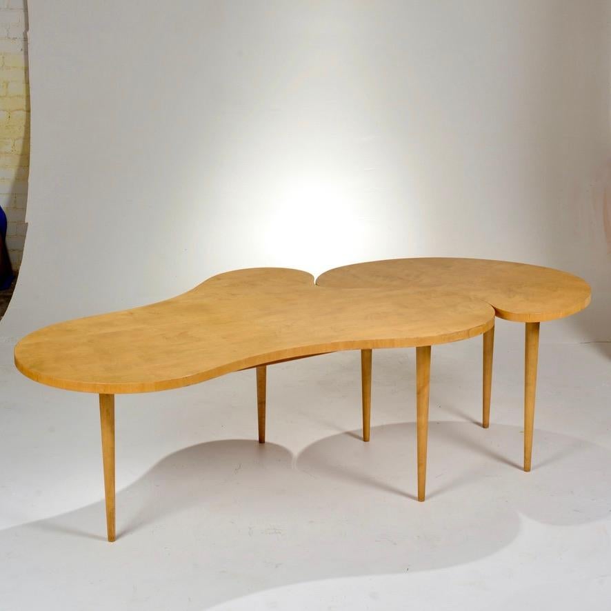 Scandinavian Modern Edmond Spence Two-Part Dining Table in Birch
