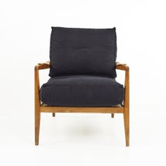 Edmond Spence Urban Aire Mid Century Walnut Lounge Chair with Black Upholstery
