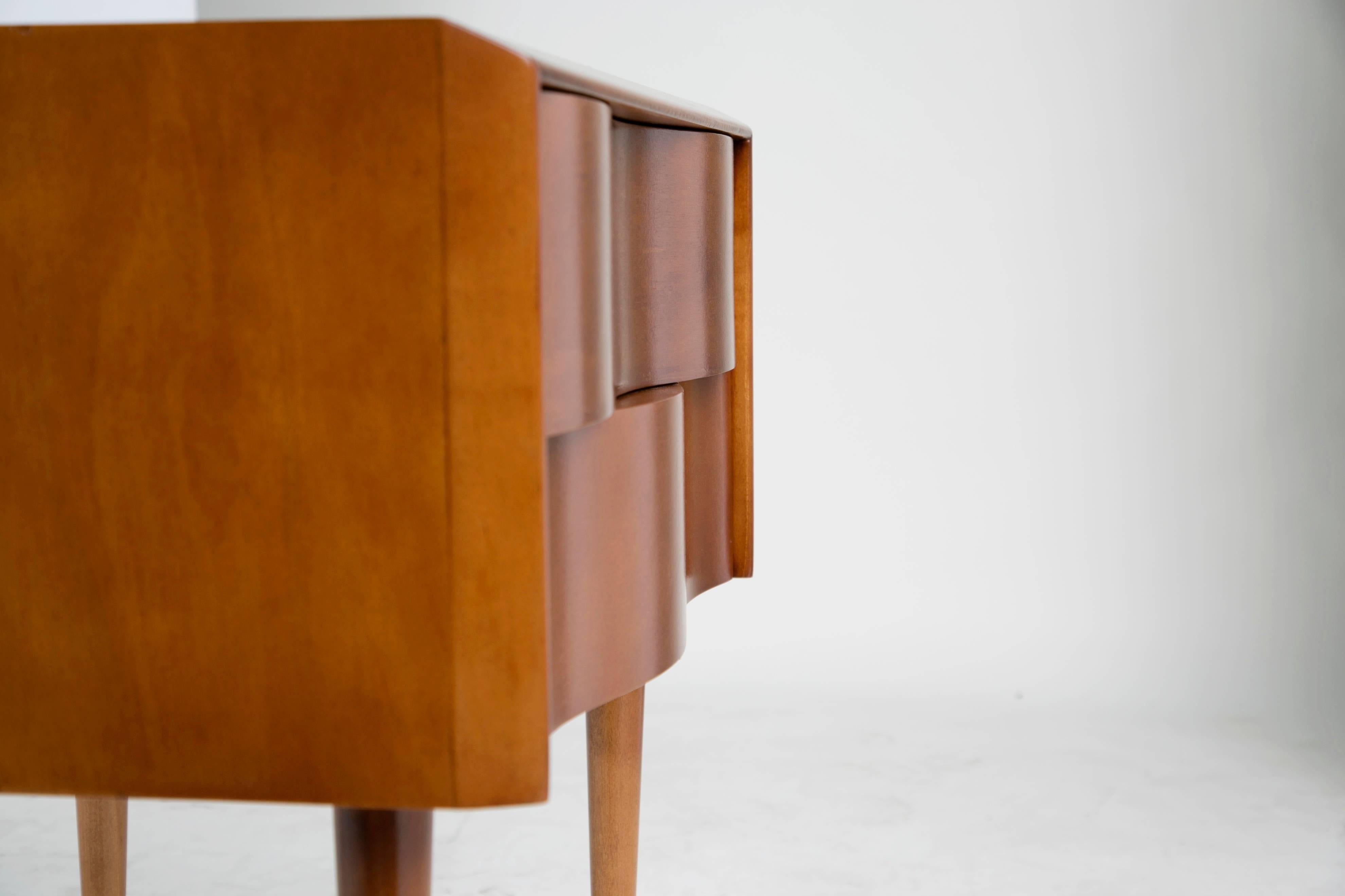 Edmond Spence Wave Front Nightstands, Stamped, circa 1950 1