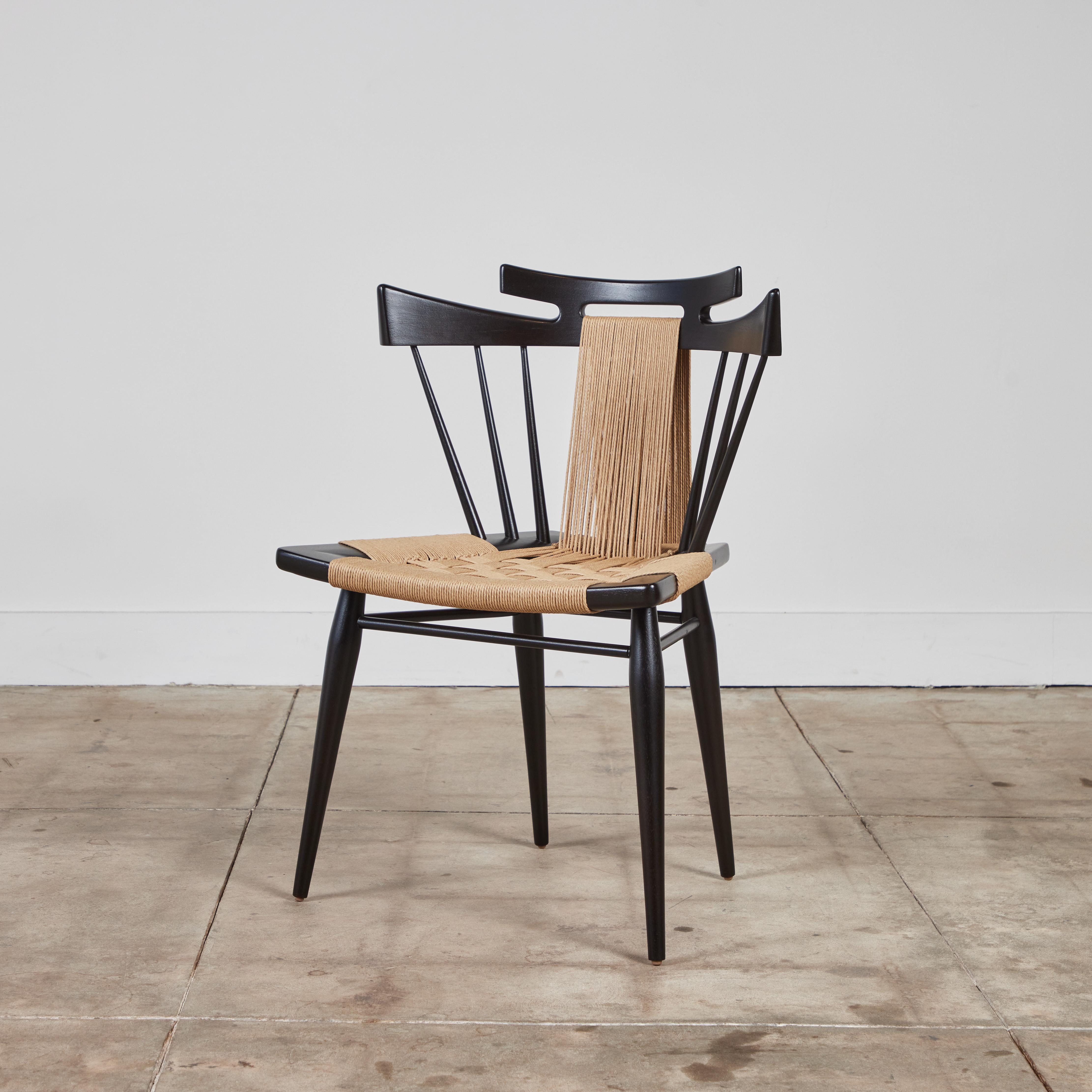 “Yucatan” chair by Edmond Spence for Industria Mueblera in Mexico, c.1950s. The chair features a unique and hand sculpted Japanese-inspired interpretation of a traditional spindle back chair similar to the shape of Paul McCobb’s Planner Group chair