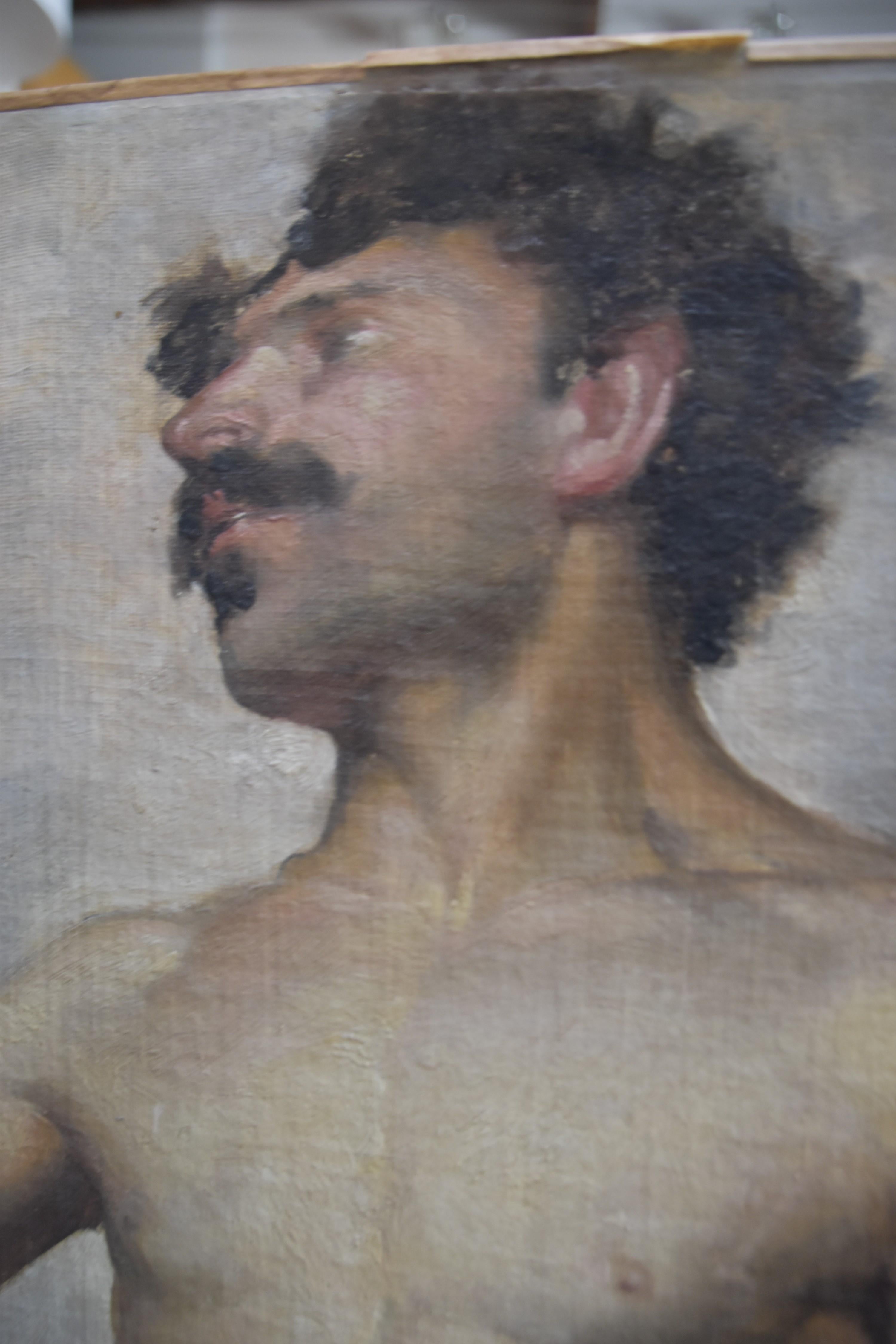 Edmond Suau (1871-1929) Une Académie, Standing man, signed oil on canvas For Sale 15