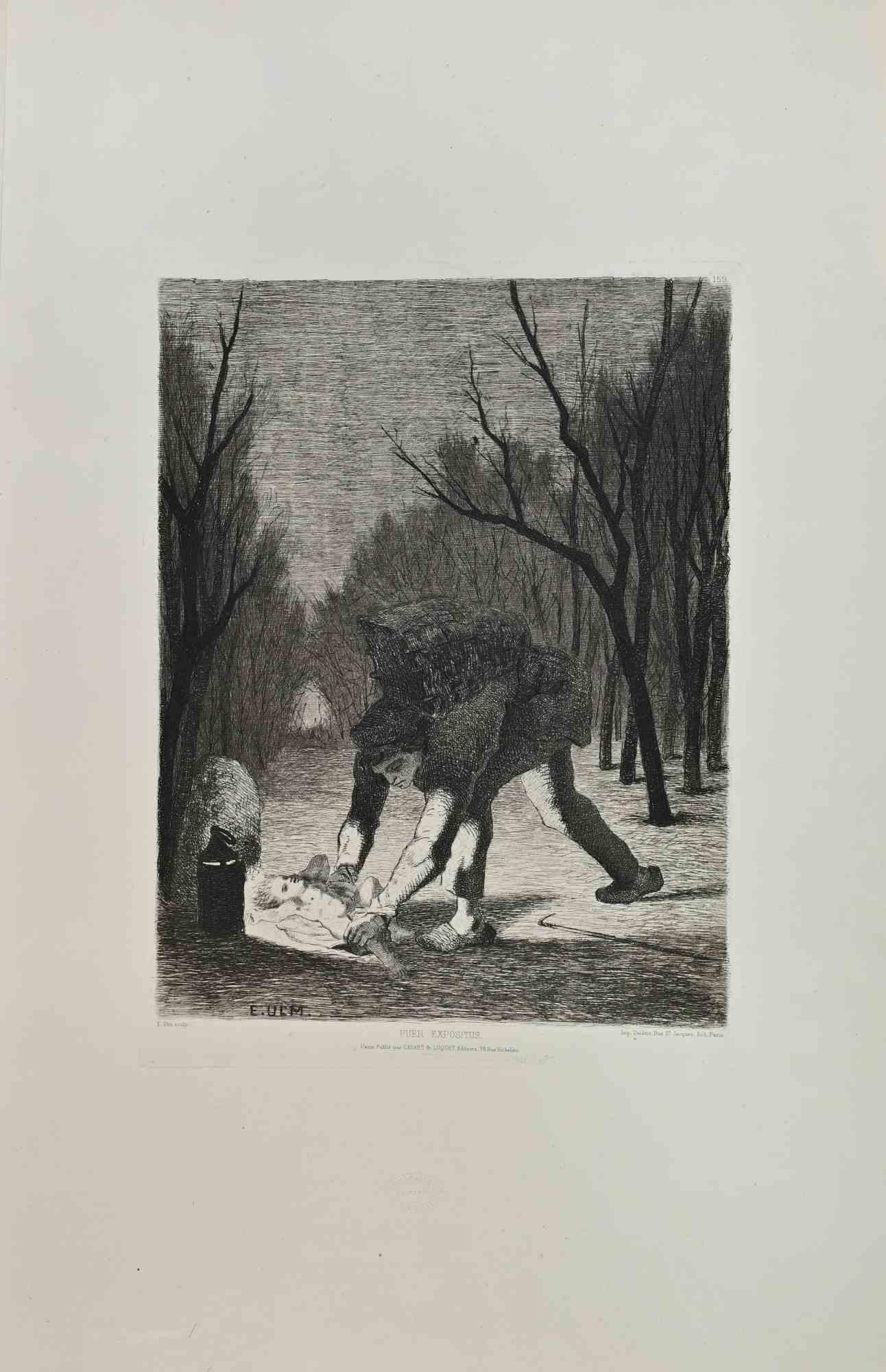 Puer Expossitus is an artwork realized by E. Ulm in the 1870s.

Etching.

Image size:31x23

Good conditions.



Realized for the "Société des Aquafortistes. Born on the initiative of the publisher Alfred Cadart, the Société des Aquafortistes had the