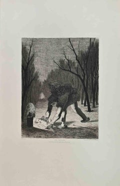 Puer Expossitus - Etching by Edmond Ulm - 1870s