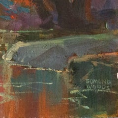 « Autumn River », grande huile, artiste de San Diego, Californie, Chouinard Art Institute