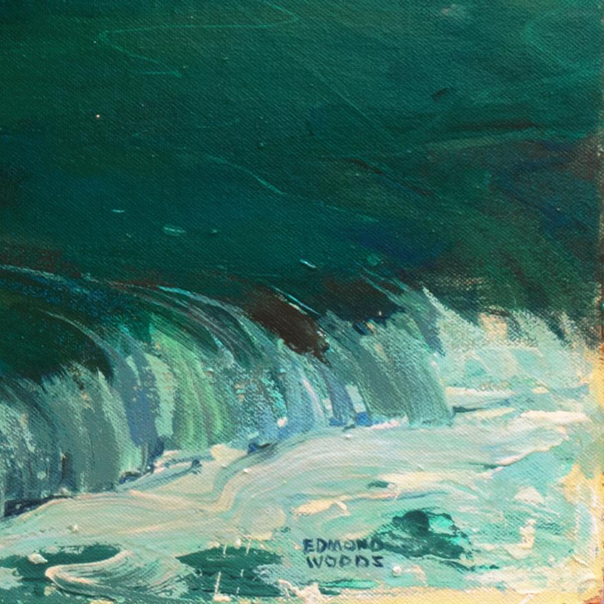 „Trout Stream“, großes Ölgemälde, San Diego, Kalifornien, Chouinard & Otis Art Institute – Painting von Edmond Woods
