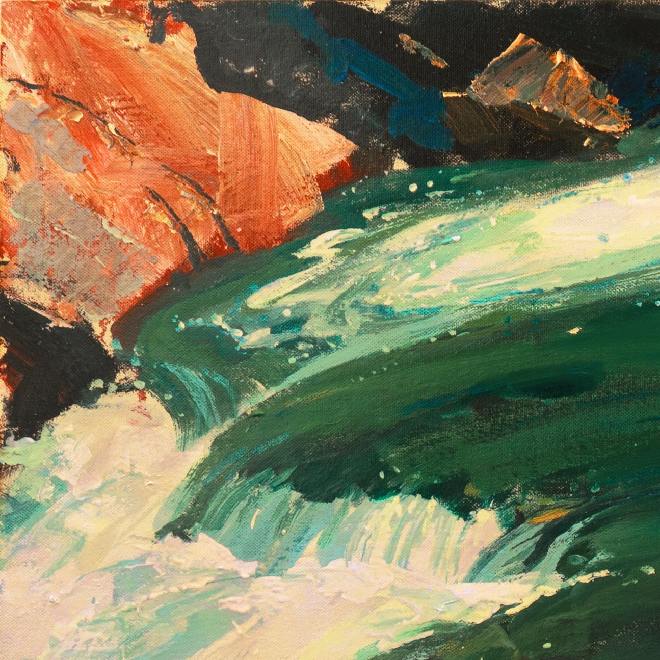 'Ruscello di trota', Olio di grandi dimensioni, San Diego, California, Istituto d'arte Chouinard and Otis in vendita 1
