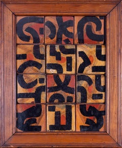 Vintage 1960s ceramic tile abstract design by Modern British artist Edmond Xavier Kapp