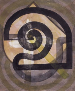 Modern British mixed media work of a spiral by Edmond Xavier Kapp