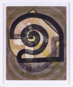 Vintage Modern British mixed media work of a spiral by Edmond Xavier Kapp
