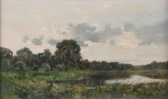 „Eine Landschaft von Barbizon“. Ein antikes Ölgemälde