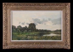 'A Barbizon Landscape'. An antique oil painting