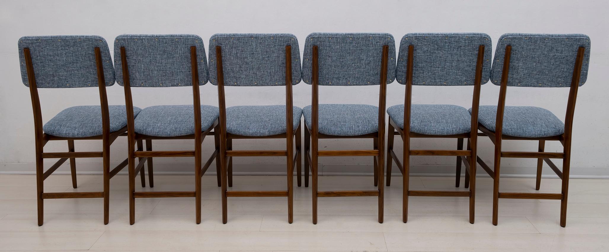 Hemp Edmondo Palutari for Dassi Mid-Century Italian Teak Dining Table and Chairs, 50s For Sale