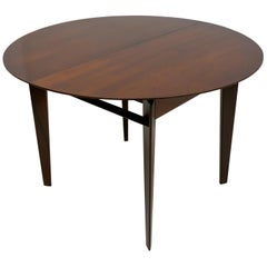 Table de salle à manger ronde italienne en teck du milieu du siècle dernier d'Edmondo Palutari pour Dassi, années 1950