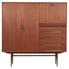 Vintage Edmondo Palutari Teak Highboard, Made by Dassi Mobili Interni, 1960s