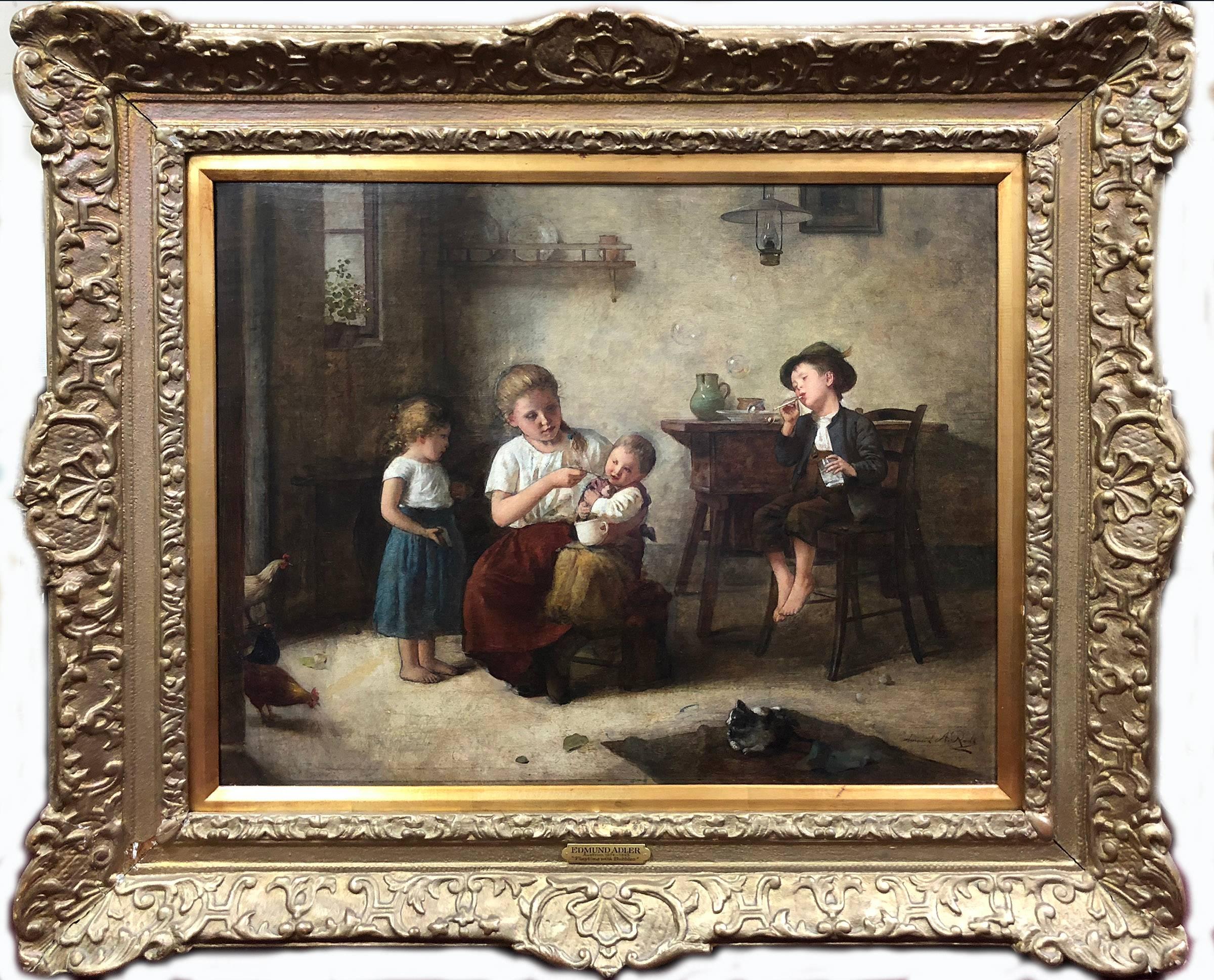 Blowing Bubbles - Painting by Edmund Adler
