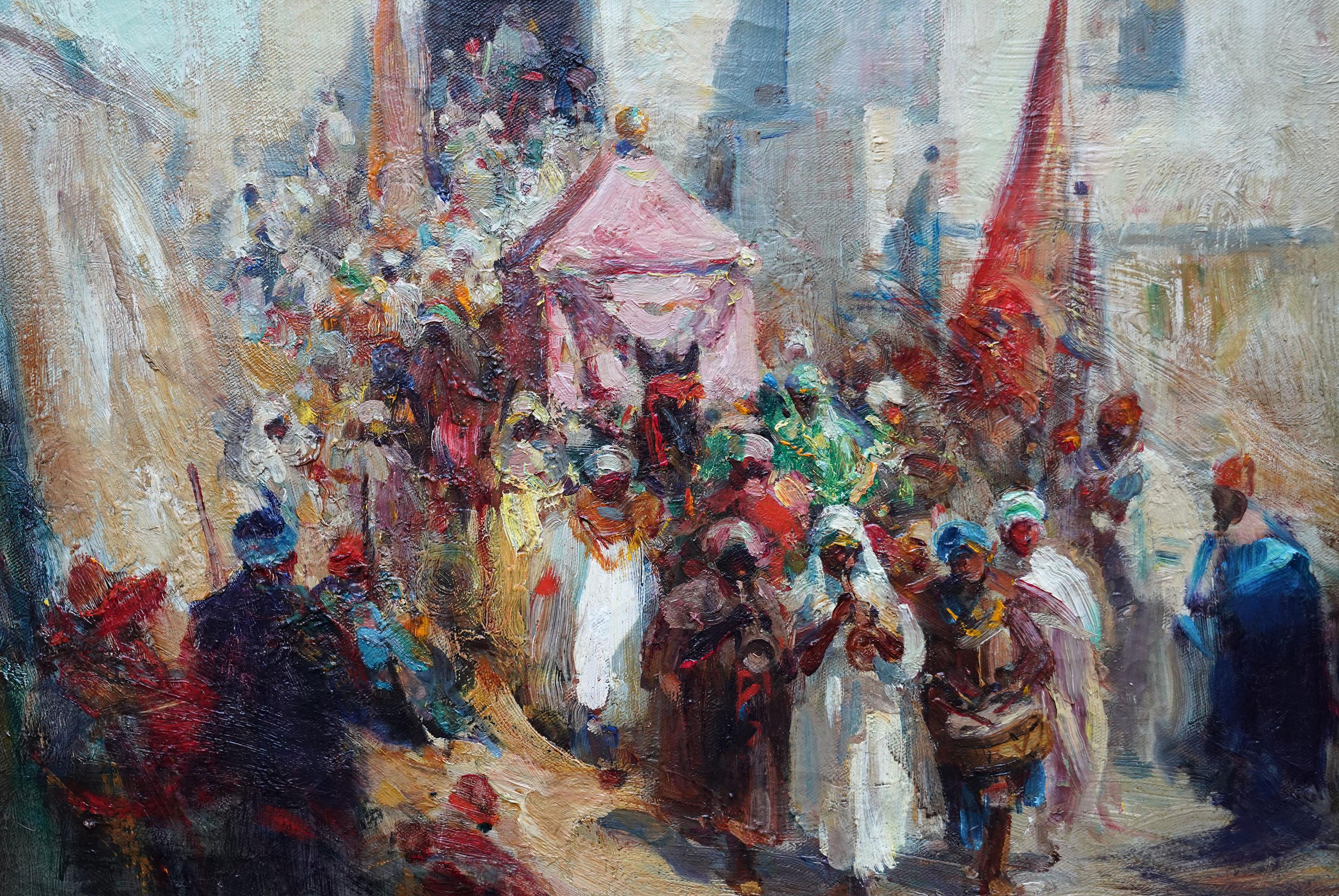 Hayy a la Meca - Pintura al óleo figurativa de arte orientalista impresionista británico - Painting Impresionista de Edmund Aubrey Hunt