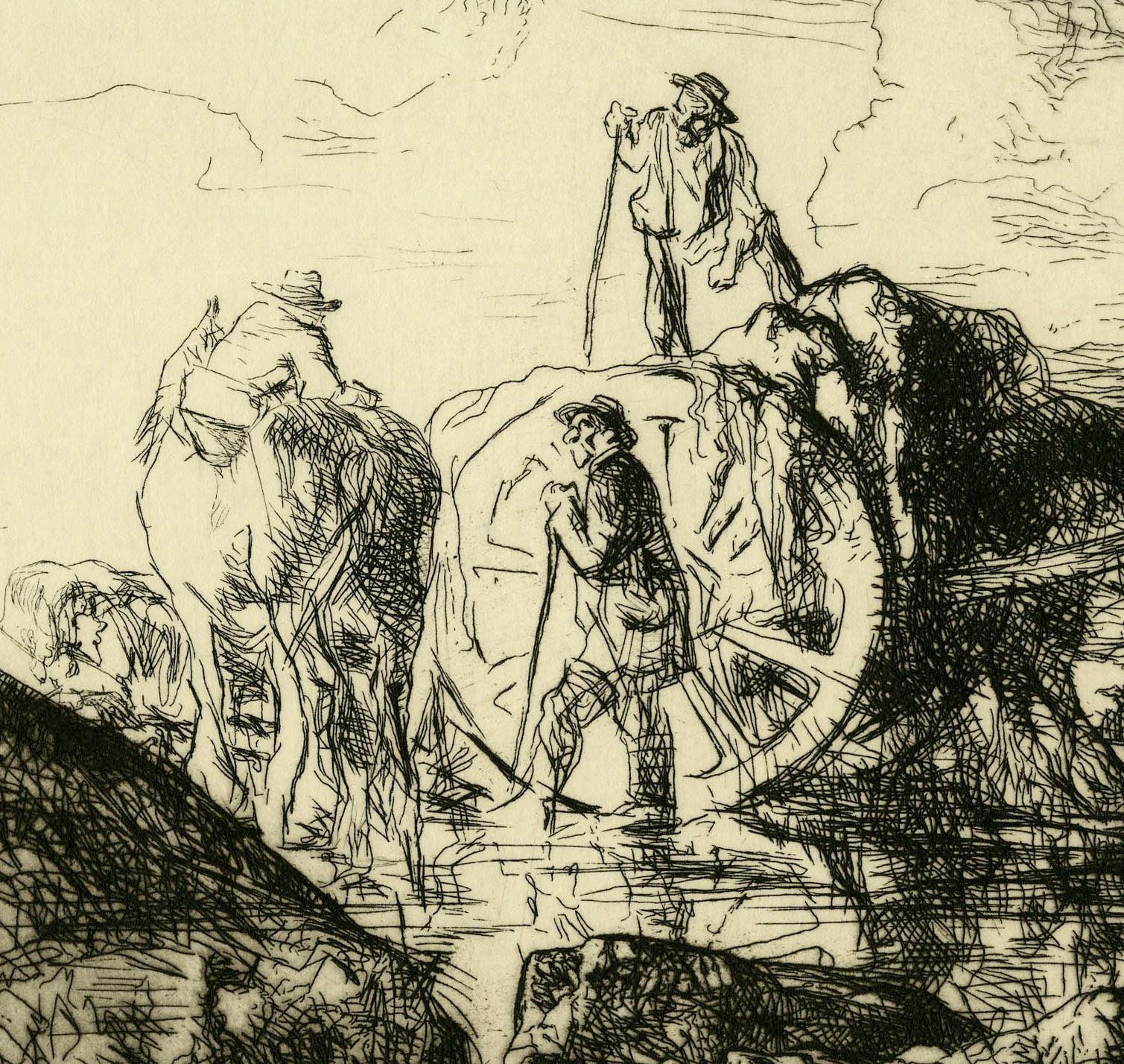 A Jersey Vraic Cart - Print by Edmund Blampied