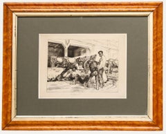 Edmund Blampied (1886-1966) - 1927 Etching, Lunchtime in San Sebastian