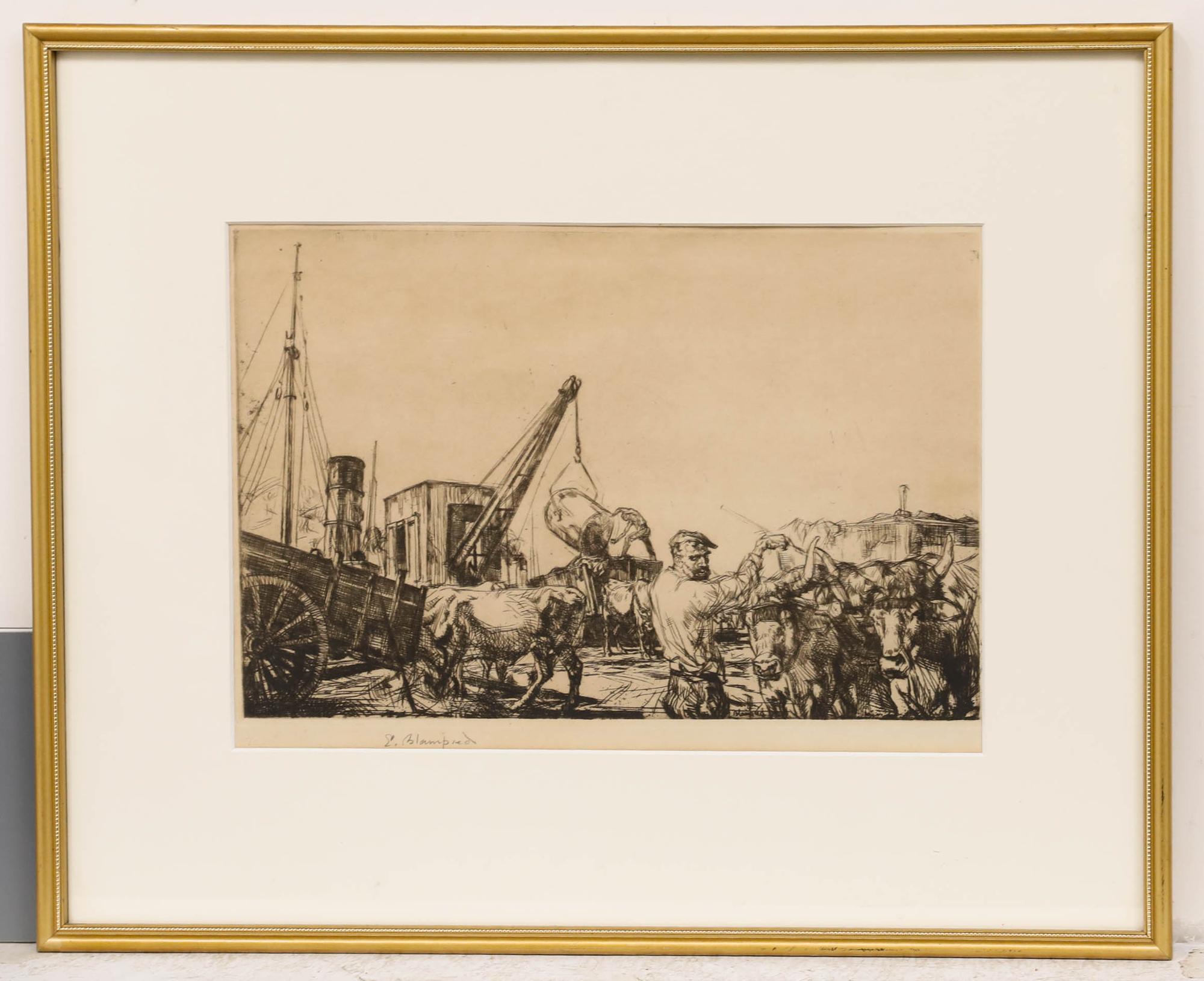 Edmund Blampied (1886-1966) - Framed Early 20th Century Etching, San Sebastian For Sale 1