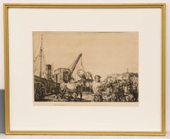 Edmund Blampied (1886-1966) - Aguafuerte enmarcado de principios del siglo XX, San Sebastián