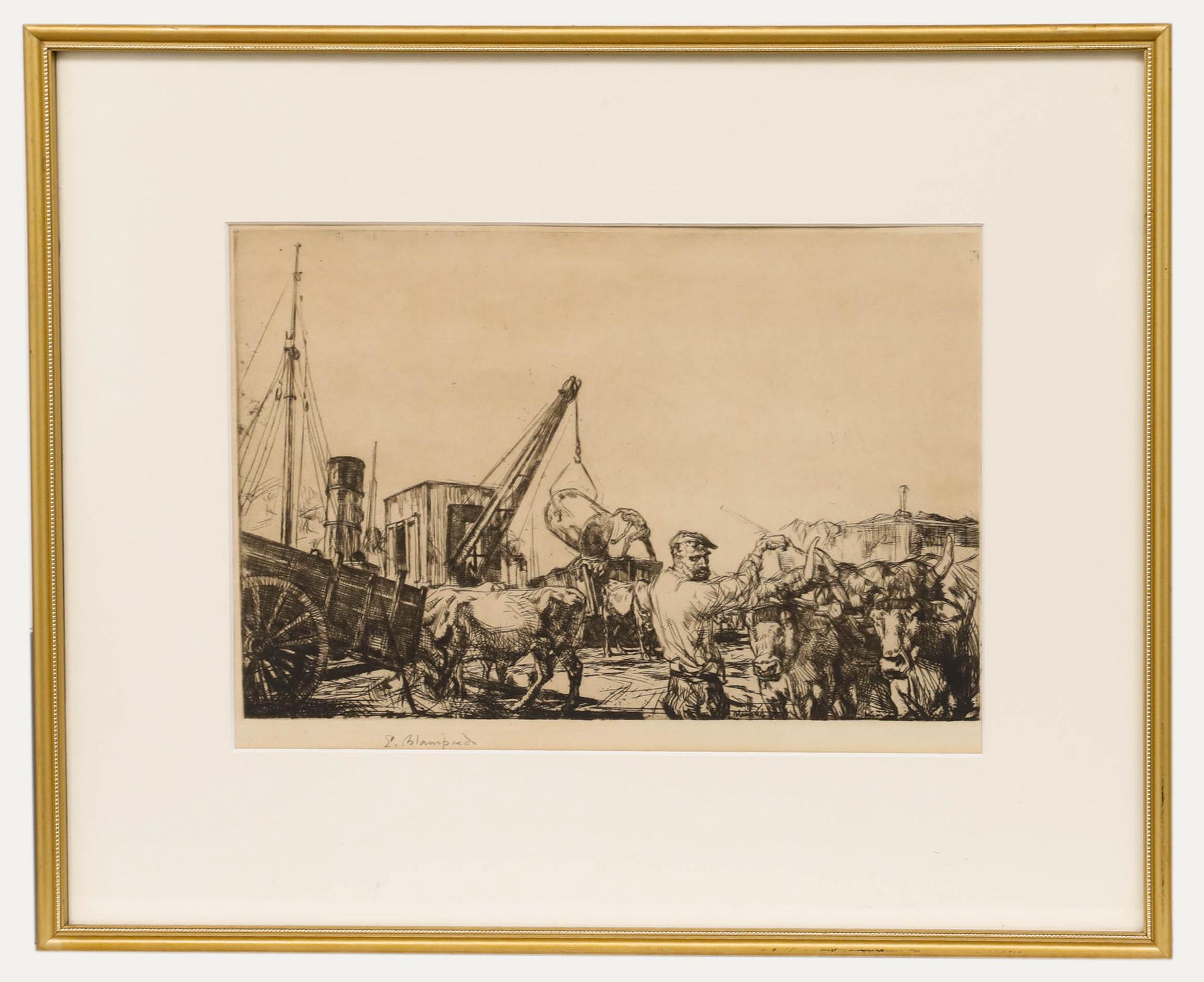 Edmund Blampied (1886-1966) - Framed Early 20th Century Etching, San Sebastian