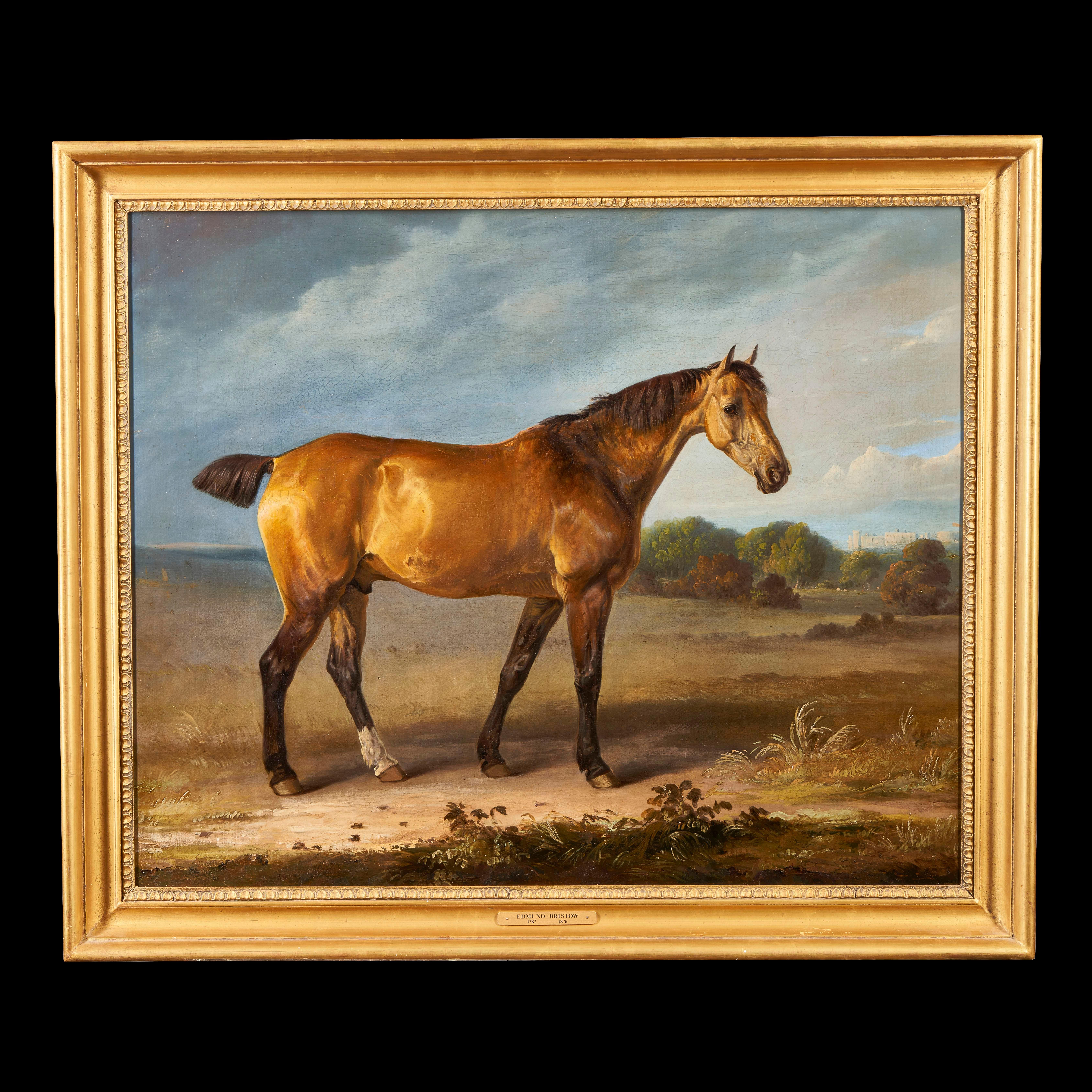 A bay hunter in a landscape, a view of Windsor castle beyond
