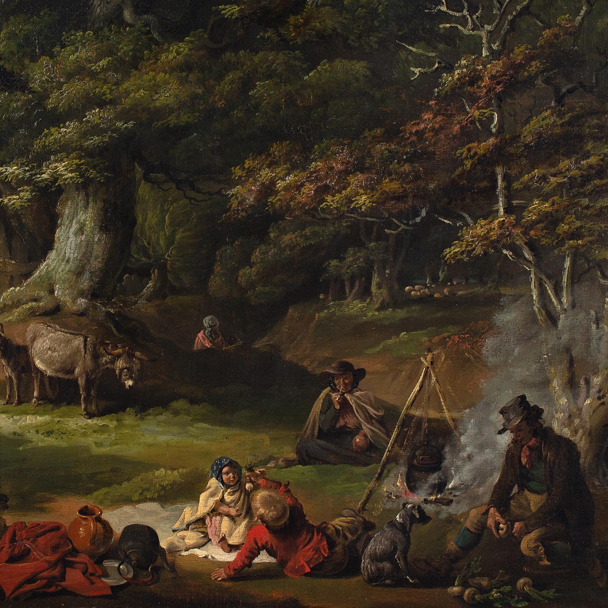 Edmund Bristow, Travellers In A Wood, Oil Painting  5