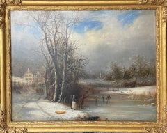 "America, " Edmund Coates, Hudson River School, Civil War, Skaters Sled Landscape