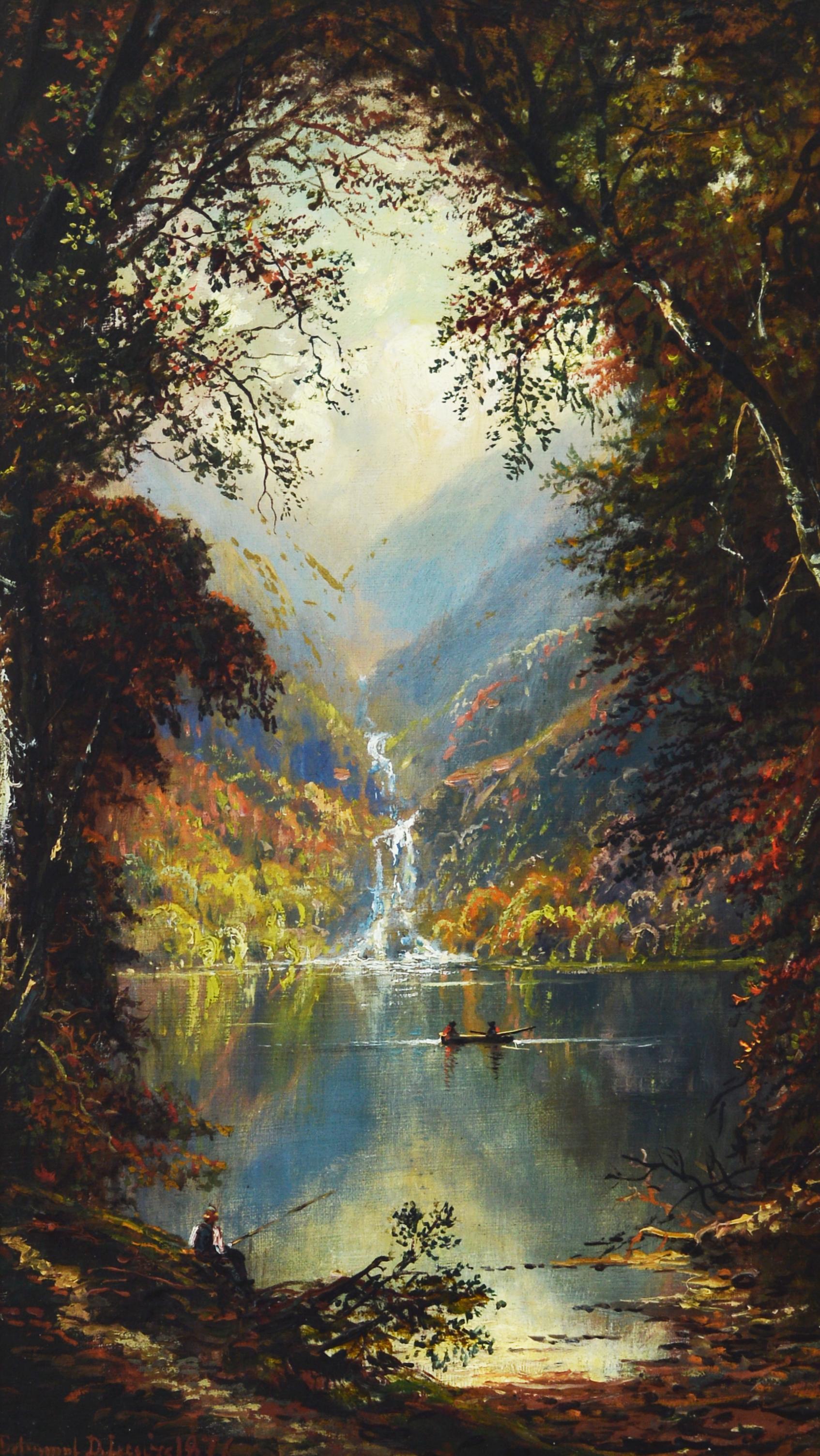 Glen Ellis falls Late Summer and Autumn (Diptych) - Painting by Edmund Darch Lewis