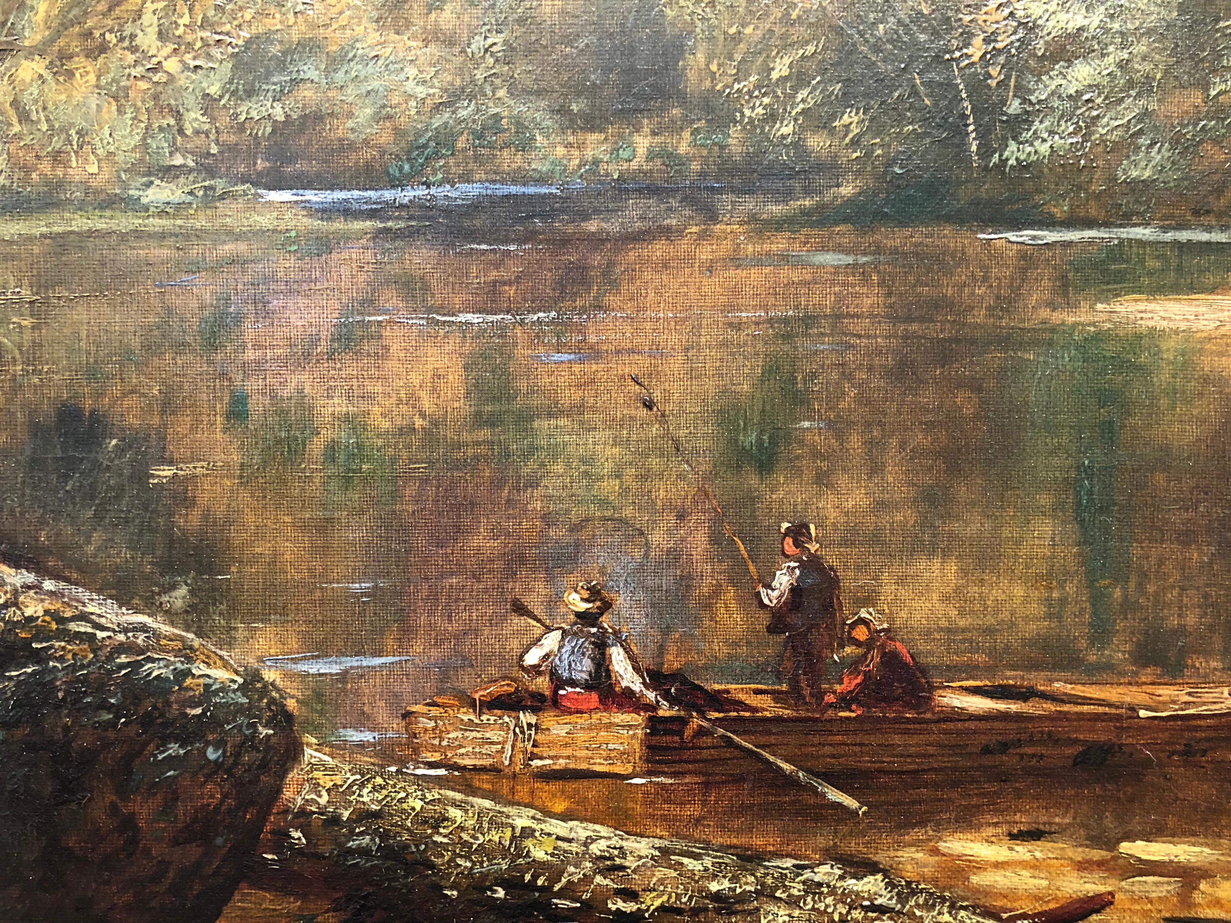 Hudson River Landscape - Painting by Edmund Darch Lewis