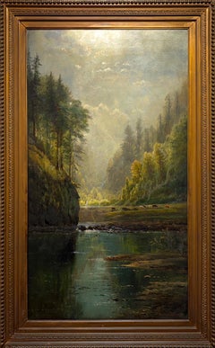 "Untitled" 19th Century Painting by Edmund Darch Lewis - 1875 Hudson School Art
