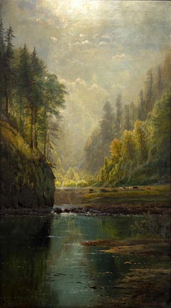 "Untitled" 19th Century Painting by Edmund Darch Lewis - 1875 Hudson School Art