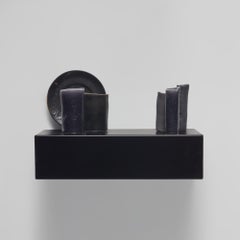 you are here, 2013, Glazed and gilt porcelain, painted aluminum