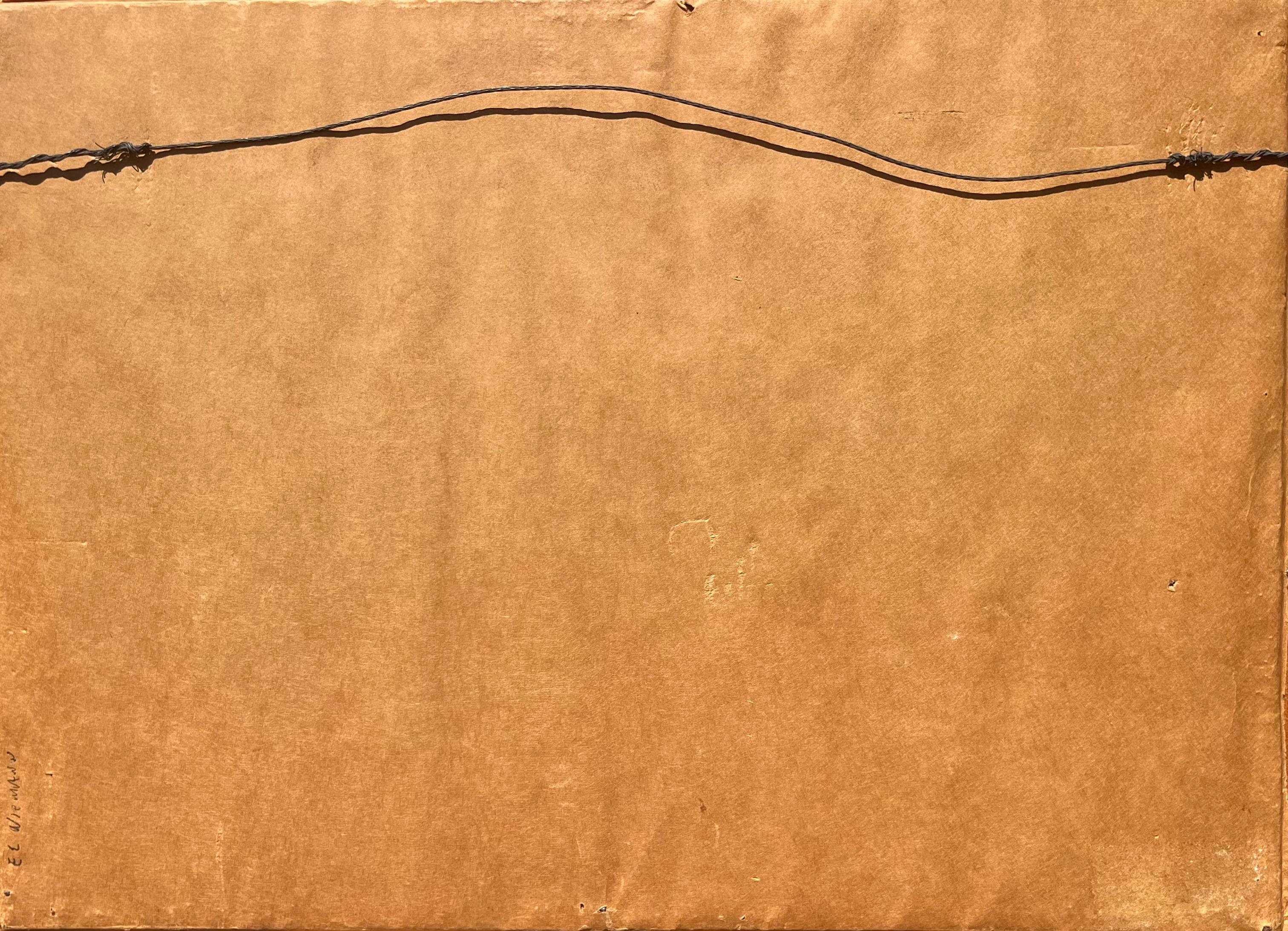 Abstraktes kubistisches Ölgemälde (Grau), Abstract Painting, von Edmund E Niemann