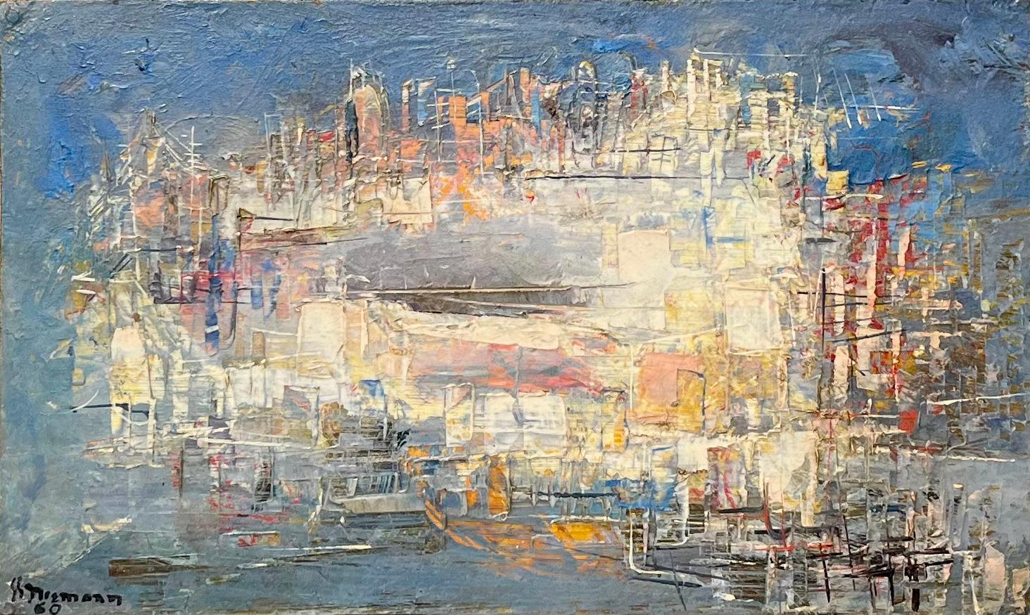 Pittura cubista astratta ad olio
