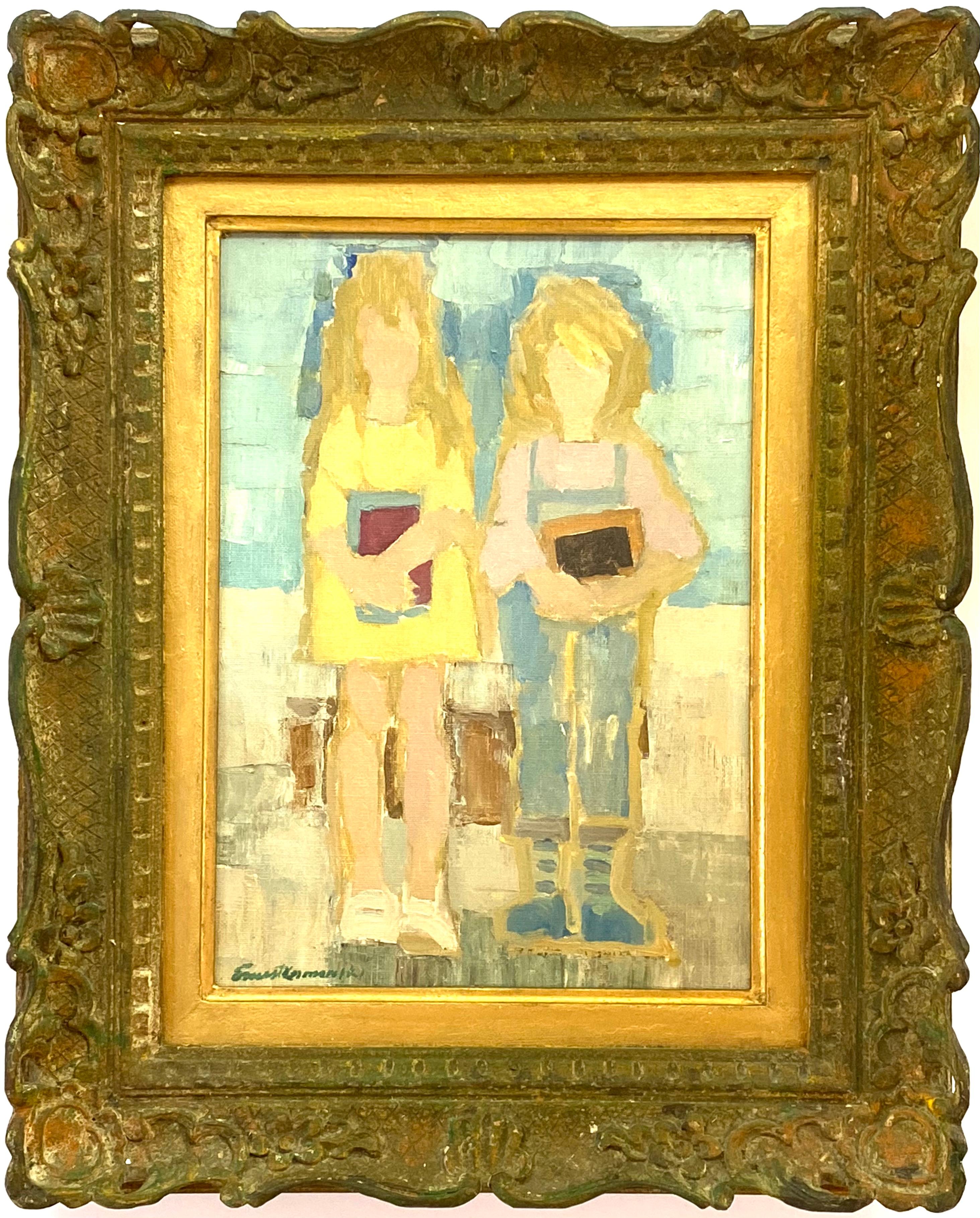 “School Girls” - Post-Modern Painting by Edmund Ernest Kosmowski