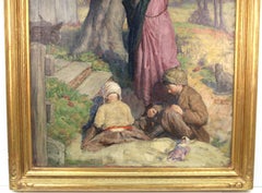 Edmund Franklin Ward American Oil Painting of a Woman and Children