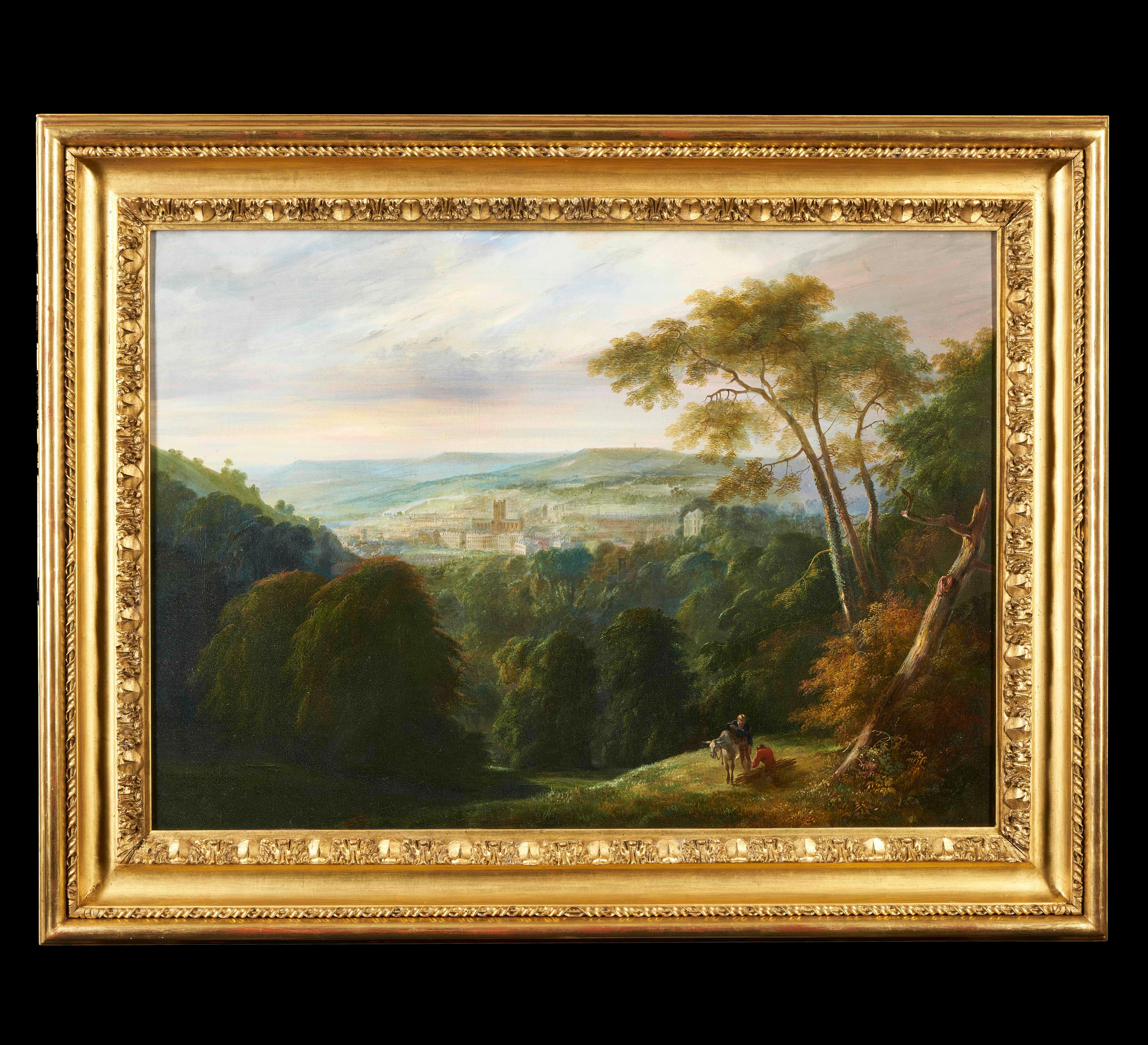 Landscape Painting di Edmund Garvey - Una vista di Bath, Inghilterra
